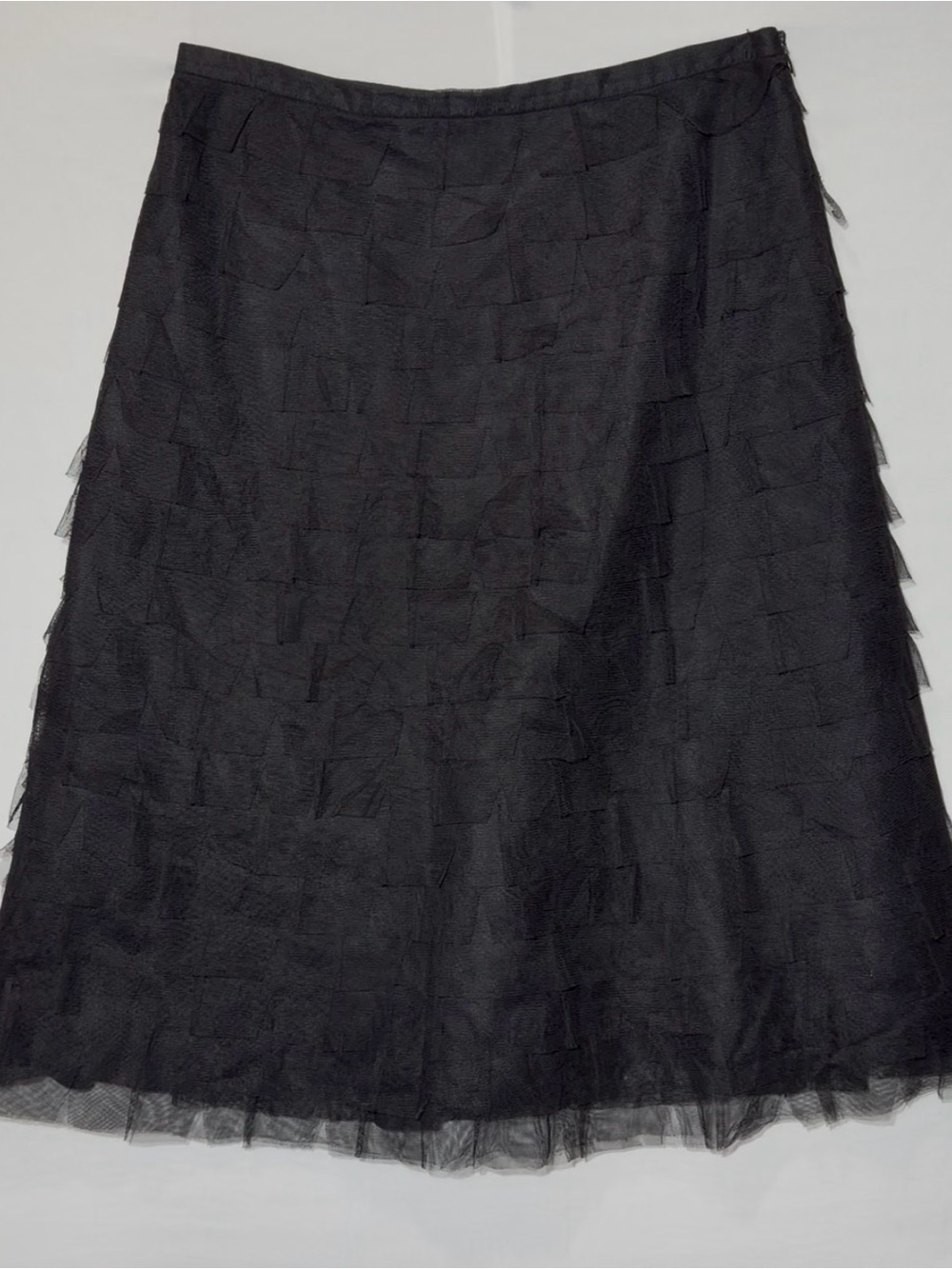 **BCBG Max Azria**Black A-Line Layered Textured Skirt